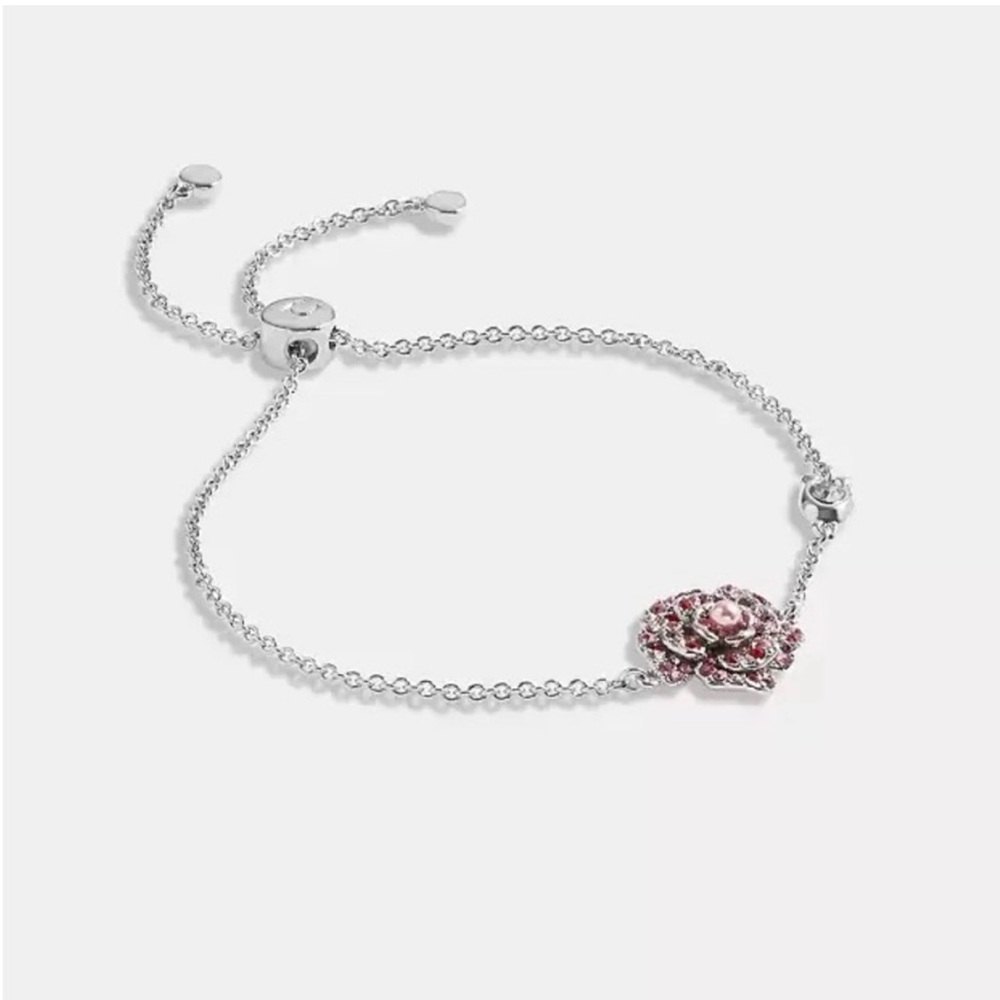 NWOT Coach Sparkling Rose Slider Bracelet